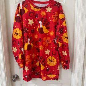 Festive Red Turkey Print Sweater